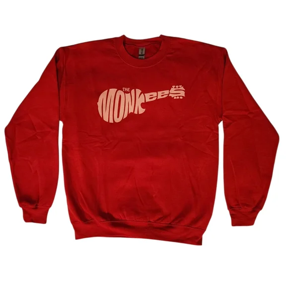 NWOT 'The Monkees Holiday Crewneck' official Band Merch - Bright Red - Picture 1 of 9